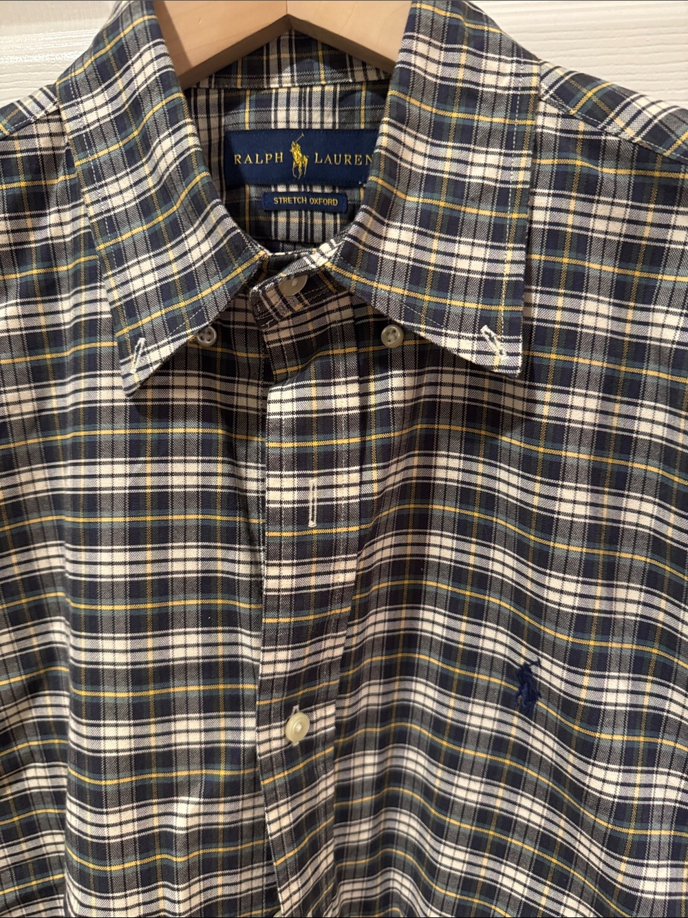 Polo by Ralph Lauren Navy, White & Yellow Plaid Button-Down Shirt
